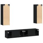 vidaXL Ensemble de 4 meubles TV muraux en chêne noir en bois d'ingénierie