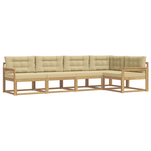 vidaXL Ensemble de canapés d'extérieur 4 pc Blanc et Beige Polyester