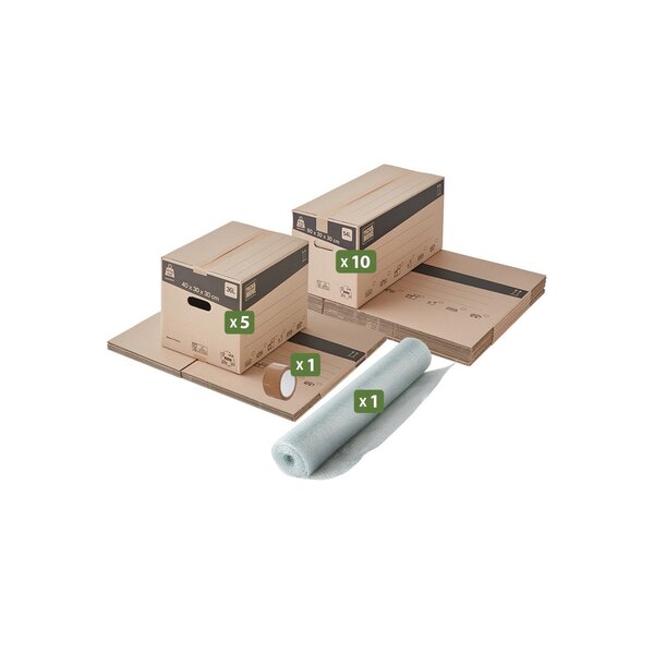 Pack and Move - Kit déménagement économique + 1 adhésif offert