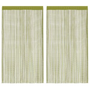 vidaXL Rideau en fils 2 Pièces 100 x 250 cm Vert
