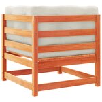 vidaXL Salon de jardin 7 Pièces avec coussins cire marron bois pin massif