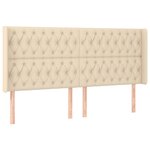 vidaXL Tête de lit avec oreilles Crème 183x16x118/128 cm Tissu