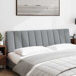 vidaXL Coussin de tête de lit gris clair 180 cm tissu