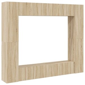 vidaXL Ensemble de meubles TV 8 Pièces Chêne sonoma Bois d'ingénierie