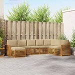 vidaXL Ensemble de canapés d'extérieur 8 Pièces Naturel et Beige