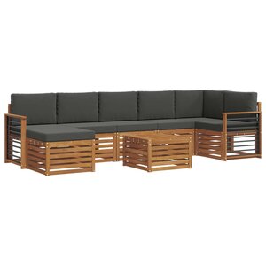 vidaXL Ensemble de canapés d'extérieur 8 pc Naturel et Anthracite