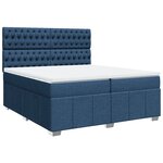 vidaXL Sommier à lattes de lit avec matelas Bleu 200x200 cm Tissu