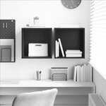 vidaXL Armoires murales - pack de 2 en chêne noir  37 x 37 x 37 cm  en bois d'ingénierie.