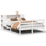 vidaXL Lit bibliothèque sans matelas blanc 140x200 cm bois pin massif