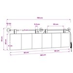vidaXL Tête de lit suspendue Avec lumière LED Bordeaux Tissu