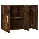 vidaXL Buffet chêne fumé 90x34x80 cm bois d'ingénierie