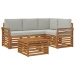 vidaXL Ensemble de canapés d'extérieur 5 pc Gris Naturel et Clair