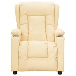 vidaXL Fauteuil de massage électrique Crème Similicuir