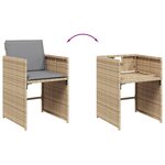 vidaXL Ensemble à manger de jardin coussins 13 Pièces mélange beige rotin