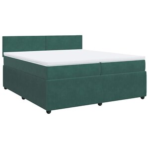 vidaXL Sommier à lattes de lit et matelas Vert foncé 200x200cm Velours