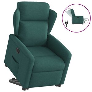 vidaXL Fauteuil inclinable électrique vert foncé tissu