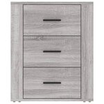 vidaXL Table de chevet Sonoma gris 50x36x60 cm Bois d'ingénierie