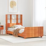 vidaXL Cadre de lit sans matelas cire marron 90x200 cm bois pin massif
