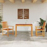 vidaXL Ensemble de salle à manger pour jardin 3 Pièces Marron