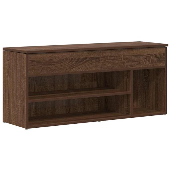 vidaXL Banc à chaussures chêne marron 102x30 5x45 cm bois d'ingénierie