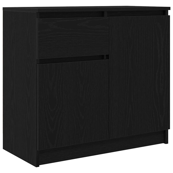 vidaXL Buffet avec tiroir chêne noir 71x35x65 cm bois d'ingénierie
