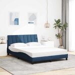 vidaXL Cadre de lit sans matelas bleu 120x200 cm tissu