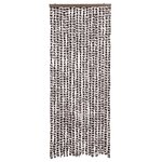 vidaXL Rideau anti-mouches marron et blanc 56x200 cm chenille