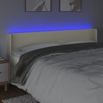 vidaXL Tête de lit à LED Crème 163x16x78/88 cm Similicuir