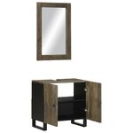 vidaXL Ensemble de meubles salle de bain 2 Pièces noir manguier massif