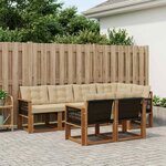 vidaXL Ensemble de canapés d'extérieur 7 Pièces Naturel et Beige