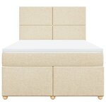 vidaXL Sommier à lattes de lit avec matelas Crème 140x200 cm Tissu
