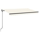 vidaXL Auvent automatique avec capteur de vent et LED 400x350 cm Crème