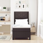 Lit à ressorts vidaXL avec matelas marron foncé 80x200 cm en tissu