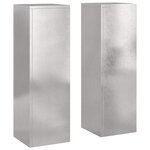 vidaXL Supports pour plantes 2 Pièces Argent 24 x 24 x 75 cm