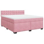 vidaXL Sommier à lattes de lit avec matelas Rose 180x200 cm Velours