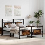 vidaXL Cadre de lit sans matelas chêne fumé 140x190 cm bois ingénierie