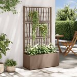 vidaXL Bac à fleurs avec Treillis Marron 80 x 36 x 140 cm PP