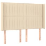 vidaXL Sommier à lattes de lit matelas et LED Crème 140x190 cm Tissu