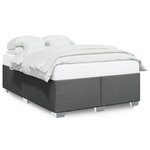 vidaXL Cadre de lit sans matelas gris foncé 140x190 cm tissu