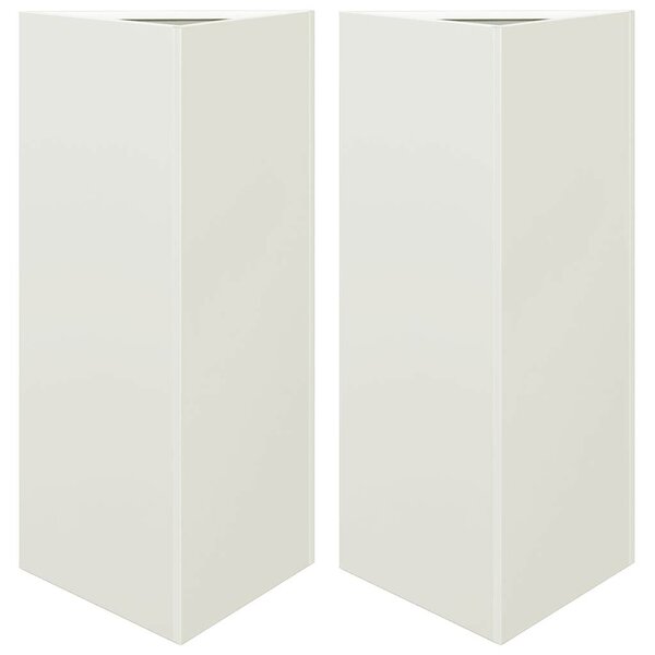 vidaXL Jardinières 2 Pièces blanc triangulaire 40x34 5x70 cm acier