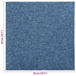 vidaXL Tapis 20 Pièces Bleu 50 x 50 cm 100  Polypropylène