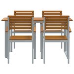 vidaXL Ensemble de jardin 5 pièces en bois d'acacia et métal
