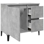 vidaXL Armoire d'évier gris béton 65x33x60 cm bois d'ingénierie