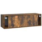 vidaXL Meuble TV mural 98 x 31 x 30 cm Chêne fumé Bois d'ingénierie