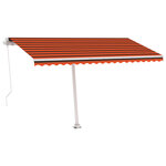 vidaXL Auvent manuel rétractable sur pied 400x350 cm Orange et marron