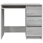 Bureau table poste de travail meuble d'ordinateur informatique étude sonoma 90 x 45 x 76 cm bois d'ingénierie gris 02_0023967
