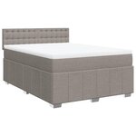 vidaXL Sommier à lattes de lit avec matelas Taupe 140x200 cm Tissu