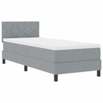 vidaXL Lit à ressorts avec matelas Gris clair 80 x 200 cm tissu