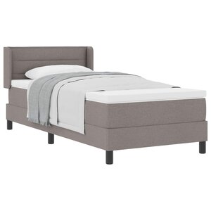 vidaXL Lit à ressorts avec tête de lit Taupe 200 x 90 cm tissu