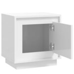 vidaXL Table de chevet blanc brillant 44x35x45 cm bois d’ingénierie